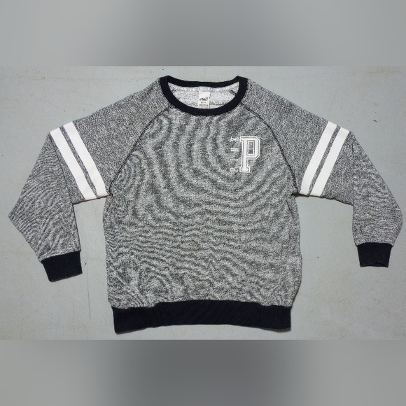 Victoria's Secret Tops - Victoria's Secret PINK Gray Crewneck with Black Trim, Size XS